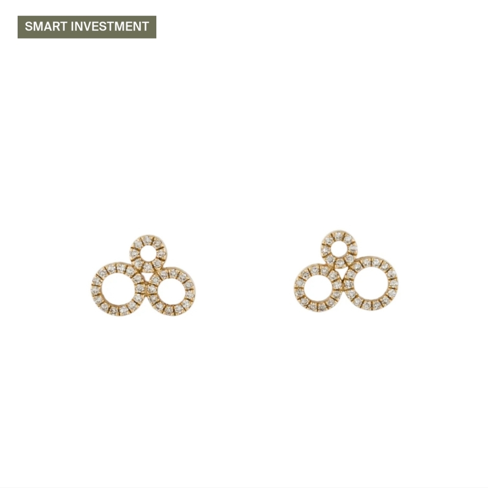 NEW EF Collection earrings Diamond Open Circle stud cluster
